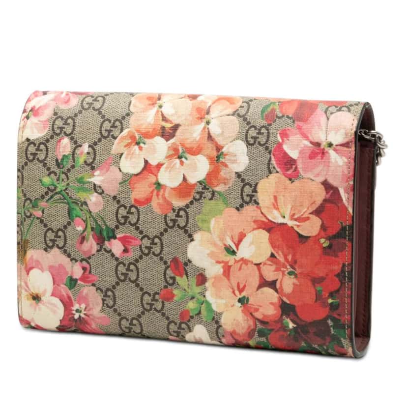 Gucci GG Supreme Dionysus Blooms Chain Wallet Brown Canvas Very good condition - Back View