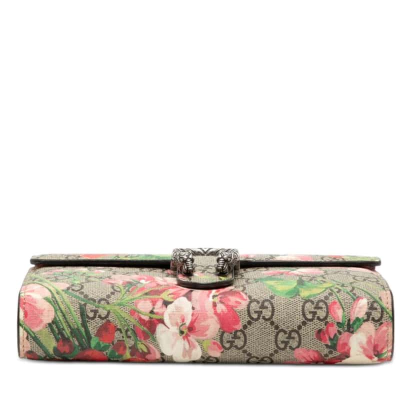 Gucci GG Supreme Dionysus Blooms Chain Wallet Brown Canvas Very good condition - Inside View