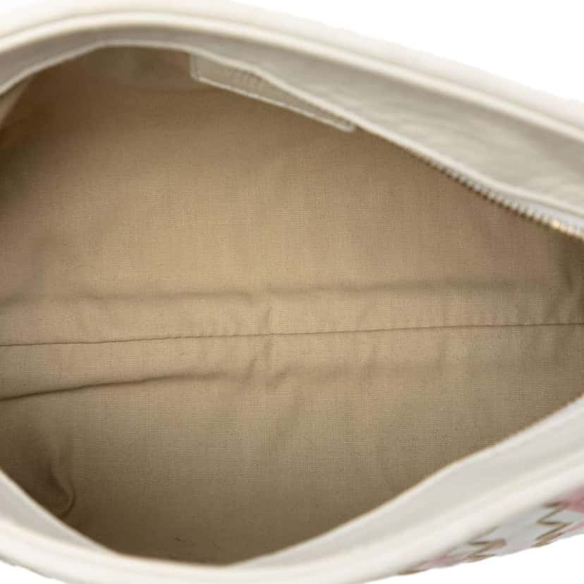 Bottega Veneta Nappa Intrecciato Floral Print Handbag White Leather Very good condition - Model View