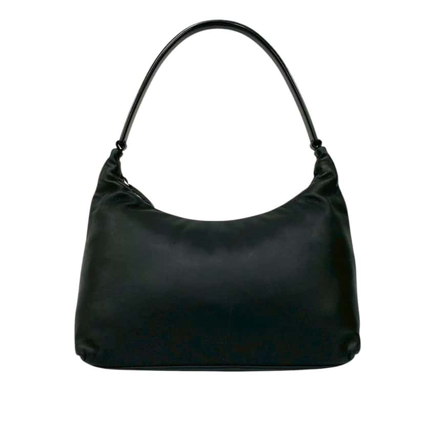 Prada Soft Calf Shoulder Bag Black Leather Good condition - Front View