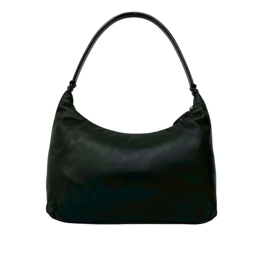Prada Soft Calf Shoulder Bag Black Leather Good condition - Back View