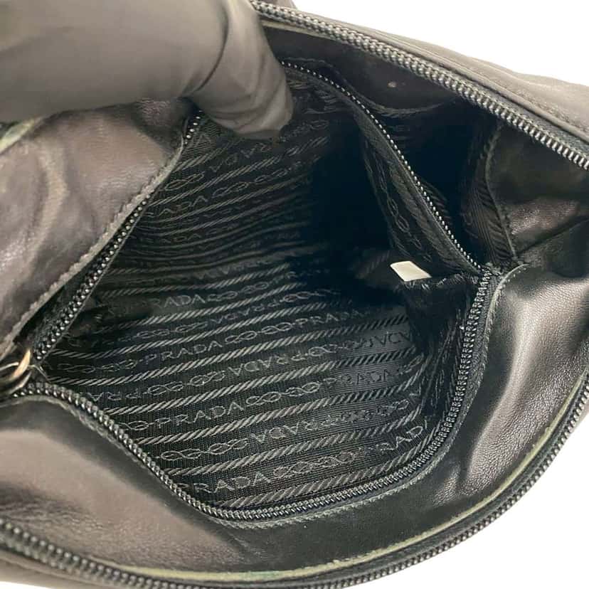 Prada Soft Calf Shoulder Bag Black Leather Good condition - Model View