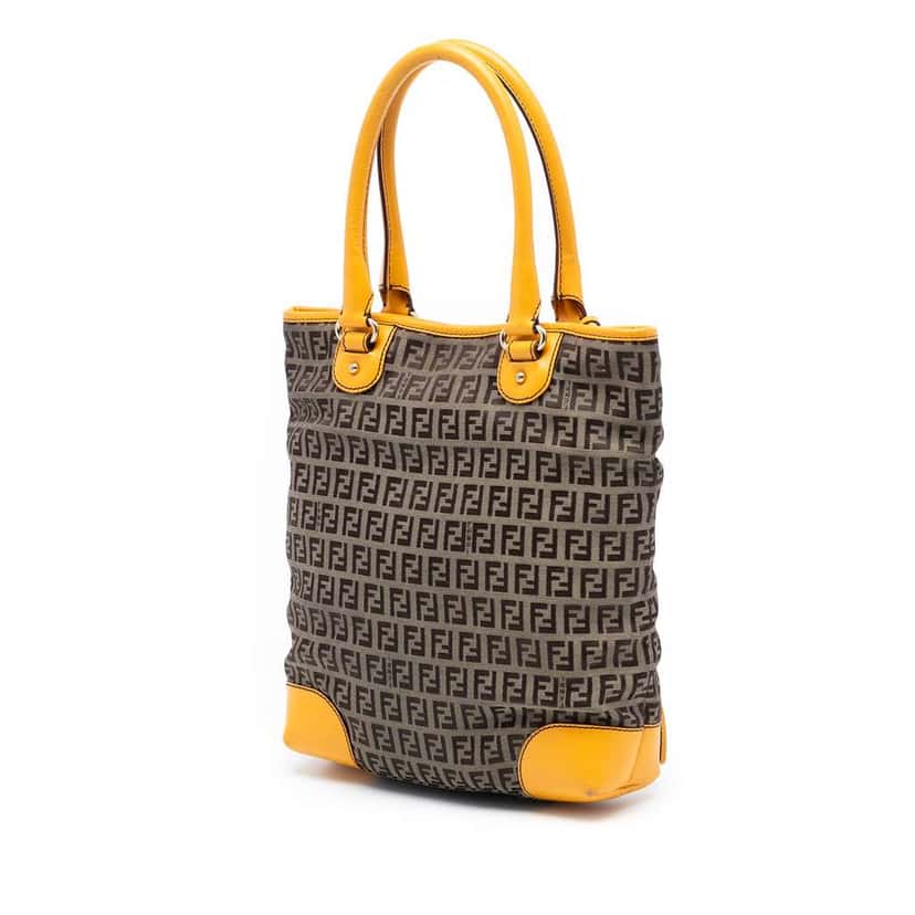 Fendi Zucchino Canvas Chef Front Pocket Shopping Tote Brown Canvas Very good condition - Back View