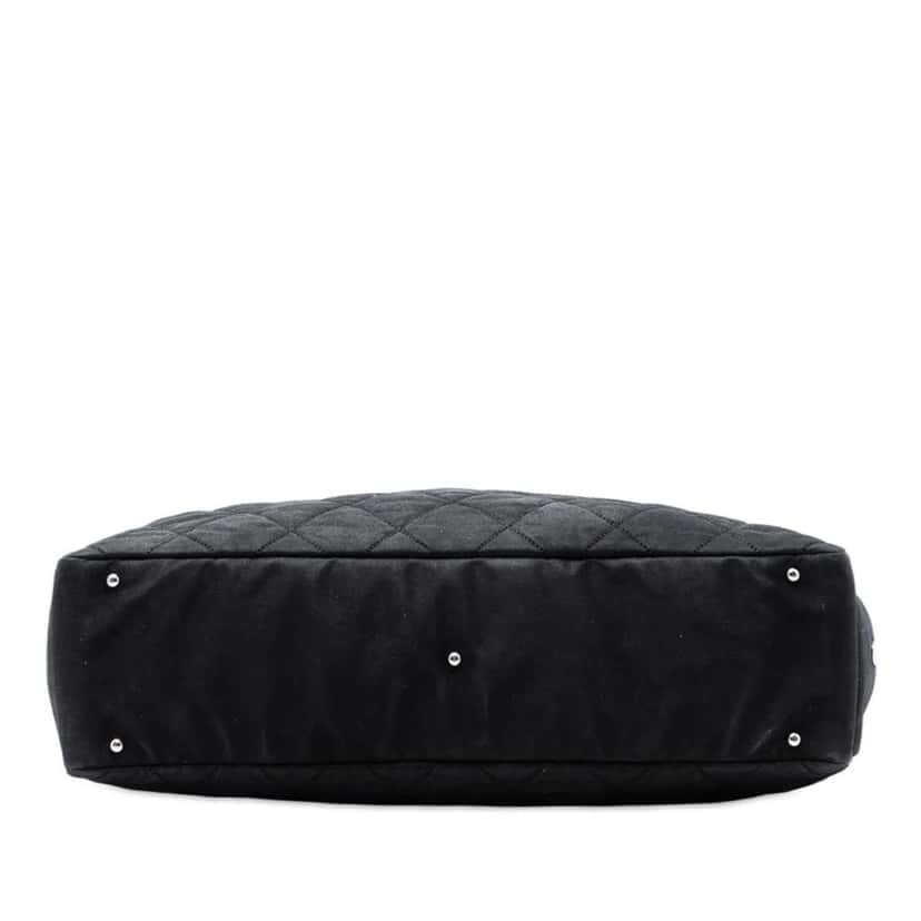 Chanel XL Quilted Coated Canvas Paris Biarritz Tote Black Canvas Very good condition - Inside View