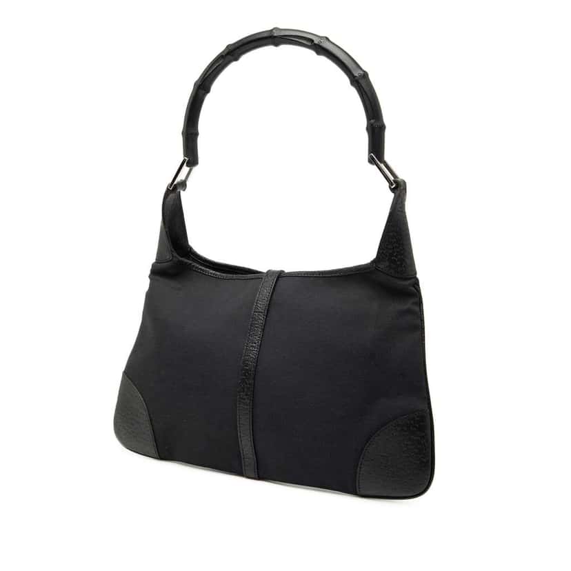 Gucci Canvas Bamboo Jackie Hobo Black Canvas Good condition - Back View