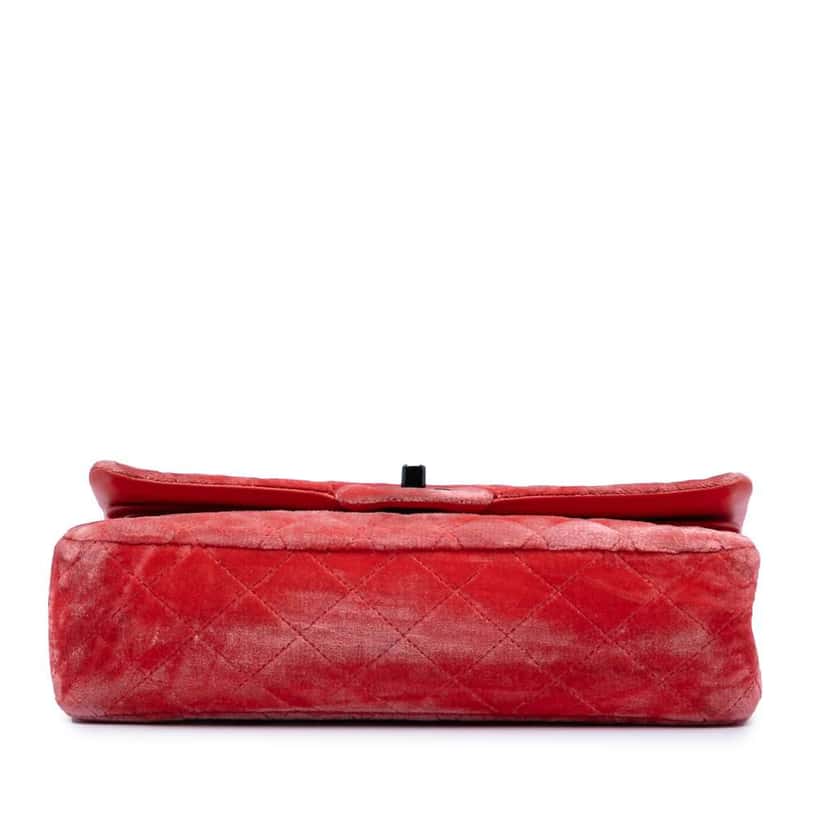 Chanel Medium Classic Velvet Double Flap Red Velvet Very good condition - Inside View