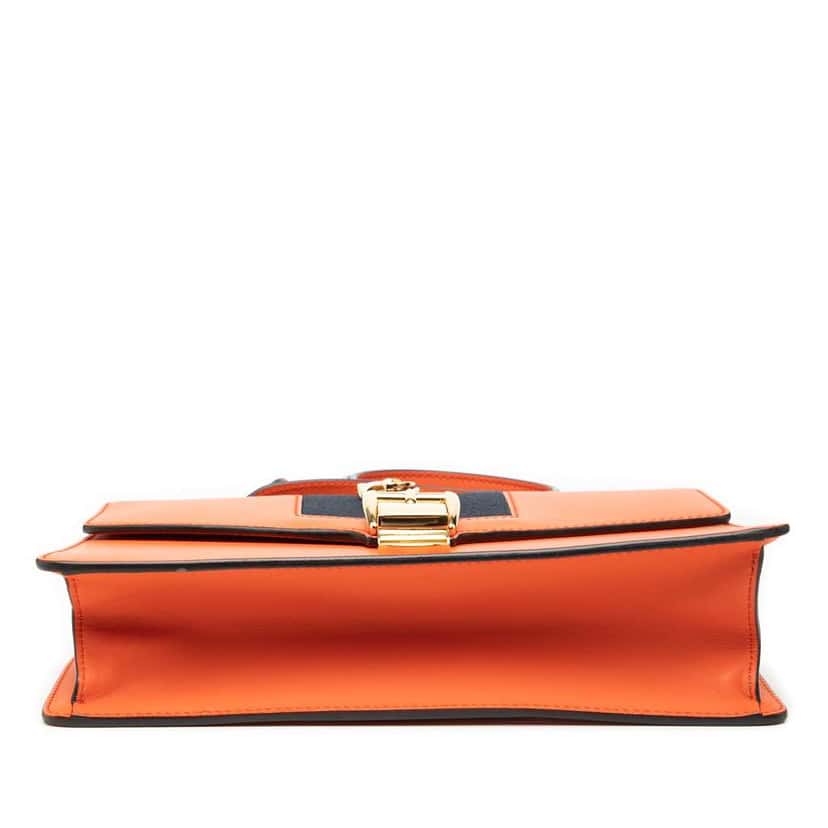 Gucci Small Leather Sylvie Web Satchel Orange Leather Very good condition - Inside View