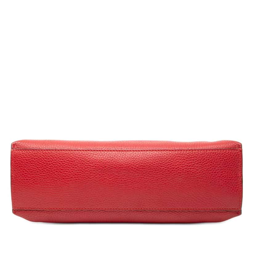 Gucci Small Leather Bamboo Daily Satchel Red Leather Very good condition - Inside View