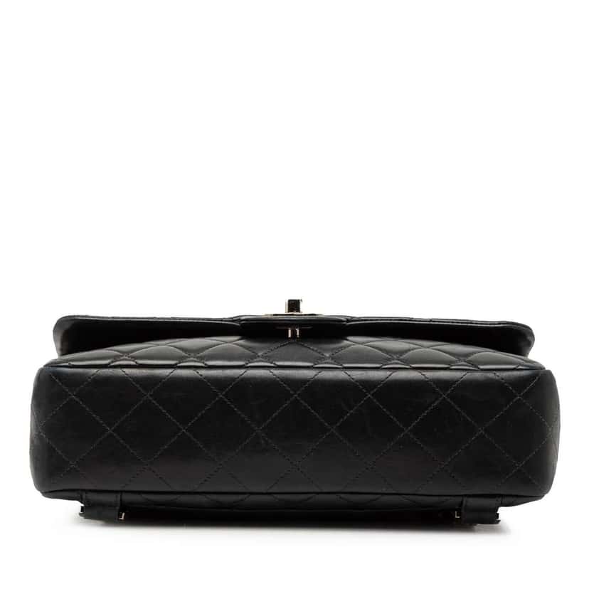 Chanel Medium Quilted Lambskin Flap Backpack Black Leather Very good condition - Inside View