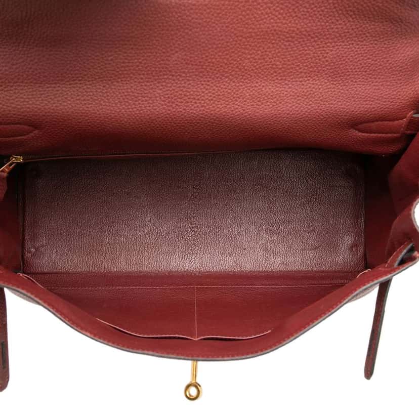 Hermès Togo Kelly II Retourne 35 Red Leather Fair condition - Model View