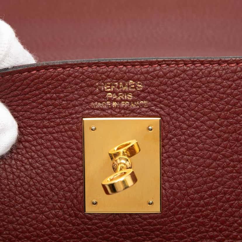 Hermès Togo Kelly II Retourne 35 Red Leather Fair condition - Box View