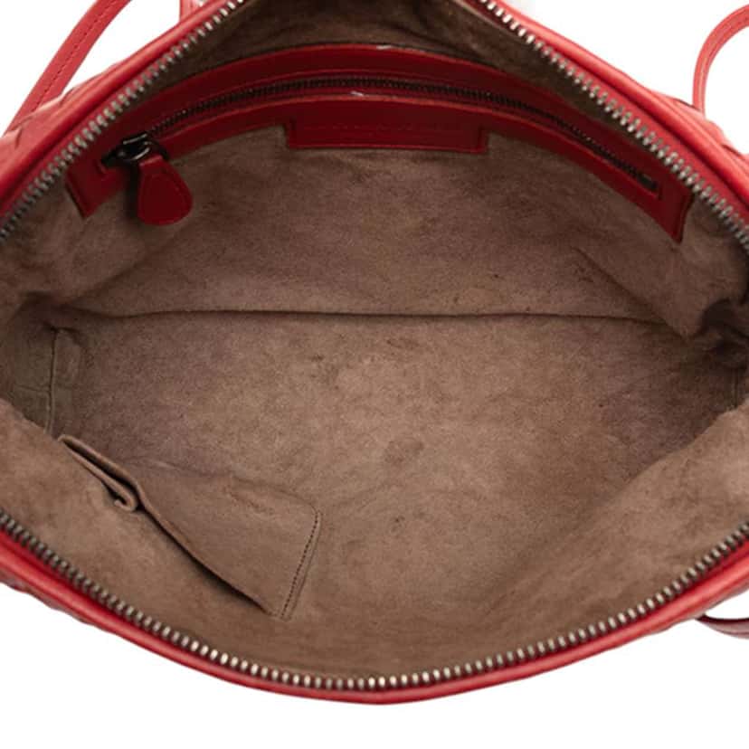 Bottega Veneta Nappa Intrecciato Nodini Crossbody Red Leather Very good condition - Model View