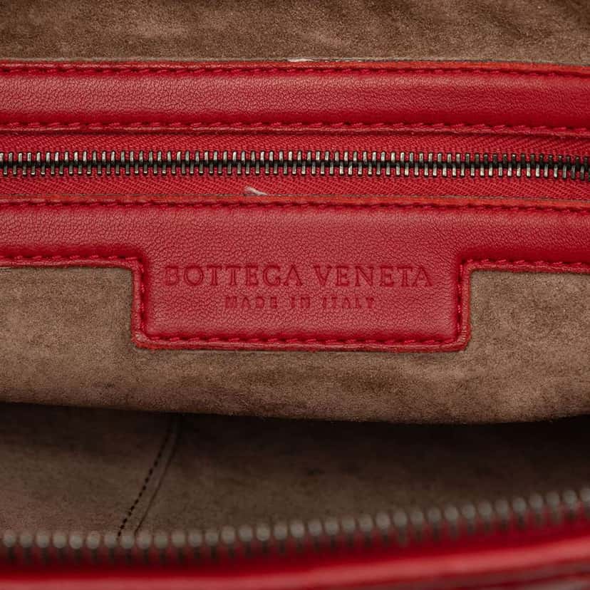 Bottega Veneta Nappa Intrecciato Nodini Crossbody Red Leather Very good condition - Box View