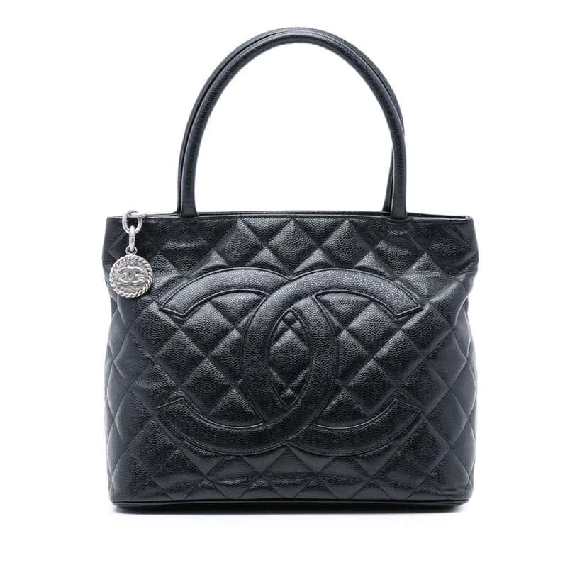 Chanel Caviar Medallion Tote Black Leather Very good condition - Front View