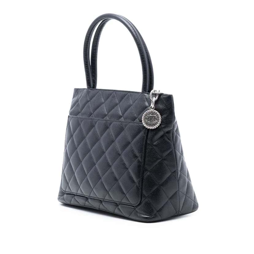 Chanel Caviar Medallion Tote Black Leather Very good condition - Back View