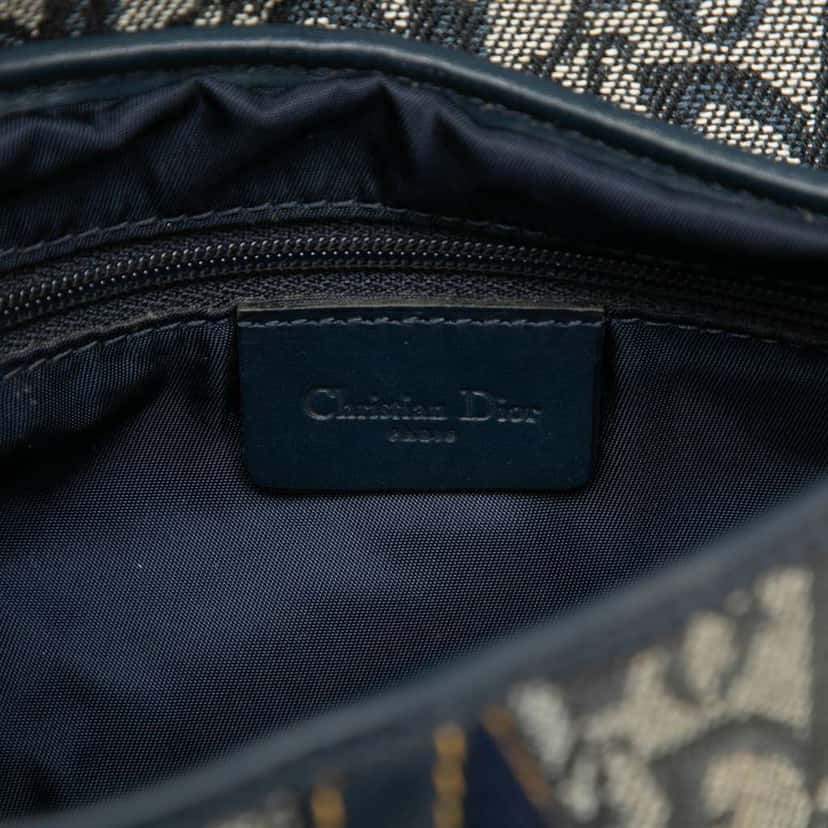 Dior Diorissimo Canvas Double Saddle Bag Blue Canvas Good condition - Box View
