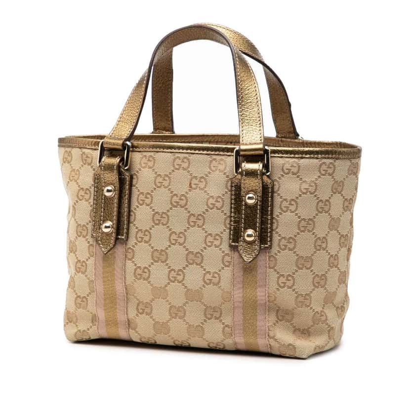Gucci GG Canvas Jolicoeur Handbag Brown Canvas Very good condition - Back View