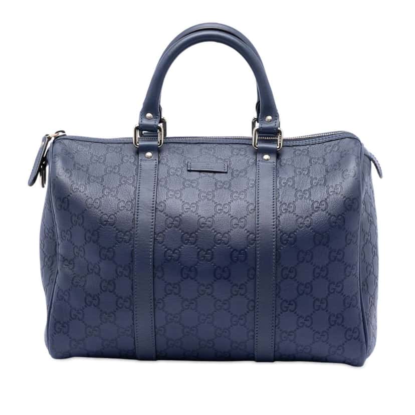Gucci Medium Guccissima Joy Boston Bag Blue Leather Good condition - Front View
