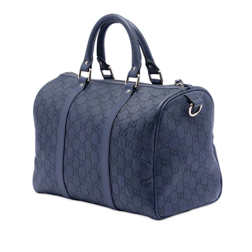 Gucci Medium Guccissima Joy Boston Bag Blue Leather Good condition - Back View