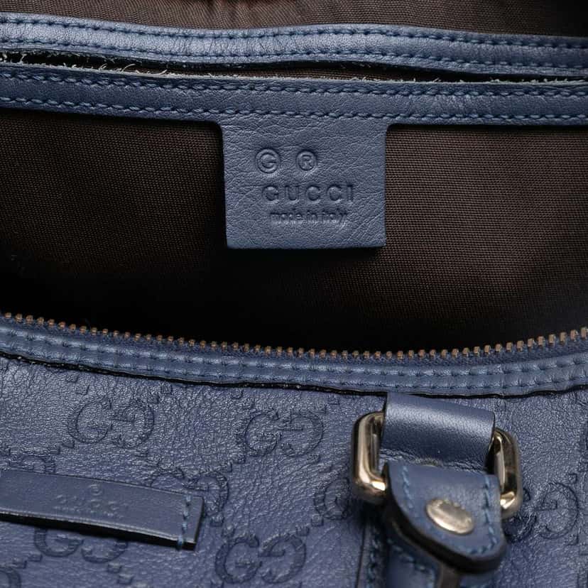 Gucci Medium Guccissima Joy Boston Bag Blue Leather Good condition - Box View