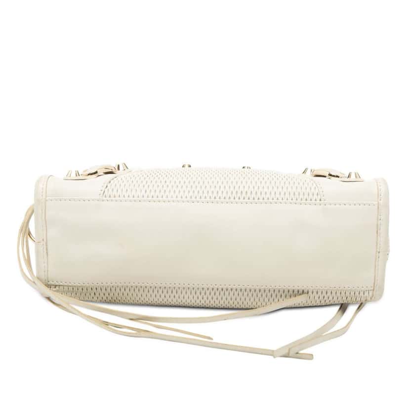 Balenciaga Mini Perforated Leather Motocross Classic City Satchel White Leather Good condition - Inside View