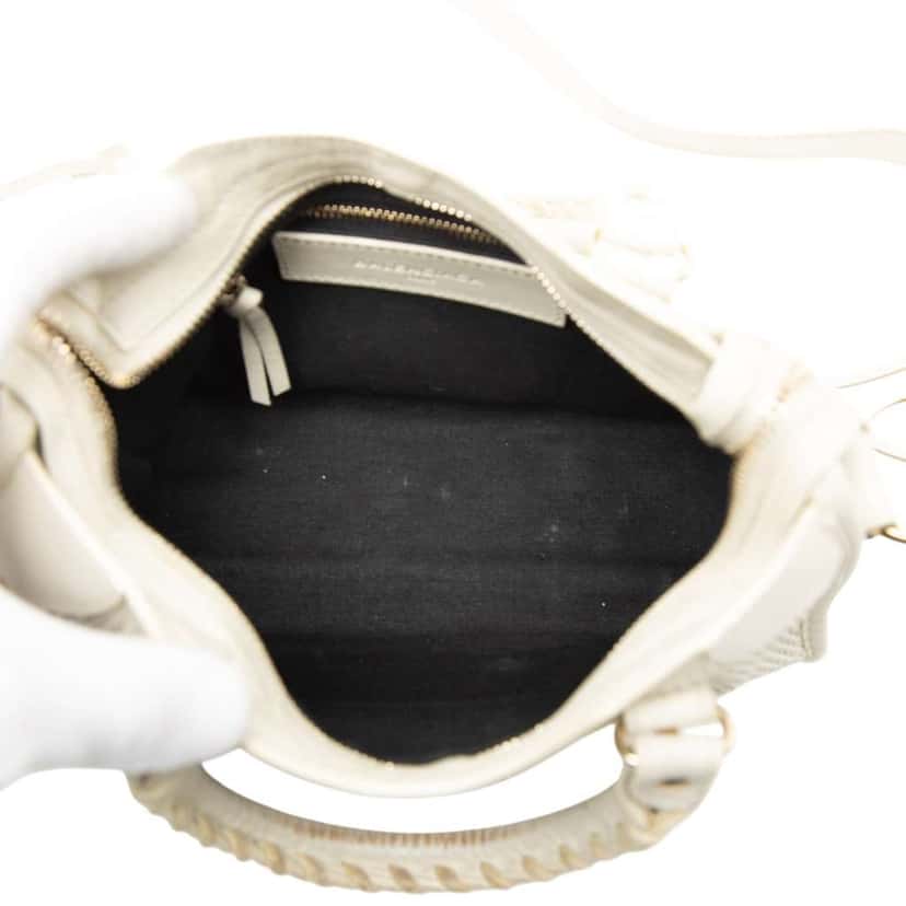 Balenciaga Mini Perforated Leather Motocross Classic City Satchel White Leather Good condition - Model View