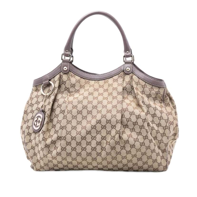 Gucci Large GG Canvas Sukey Tote Brown Canvas Good condition - Front View