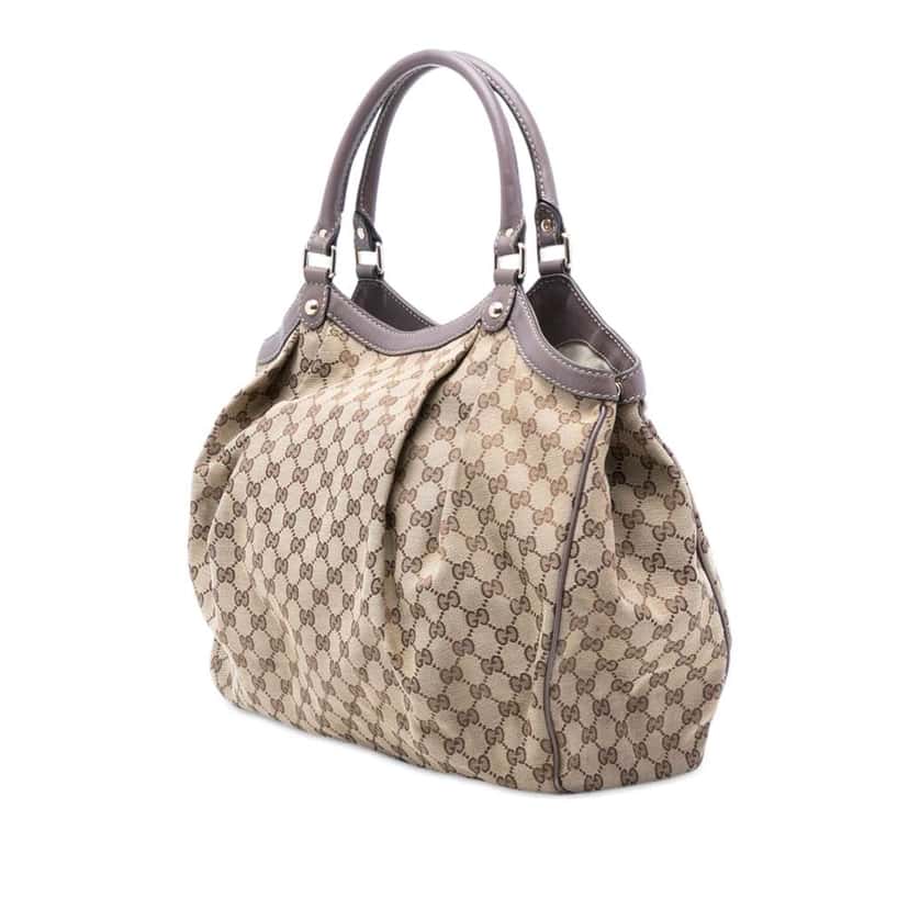 Gucci Large GG Canvas Sukey Tote Brown Canvas Good condition - Back View