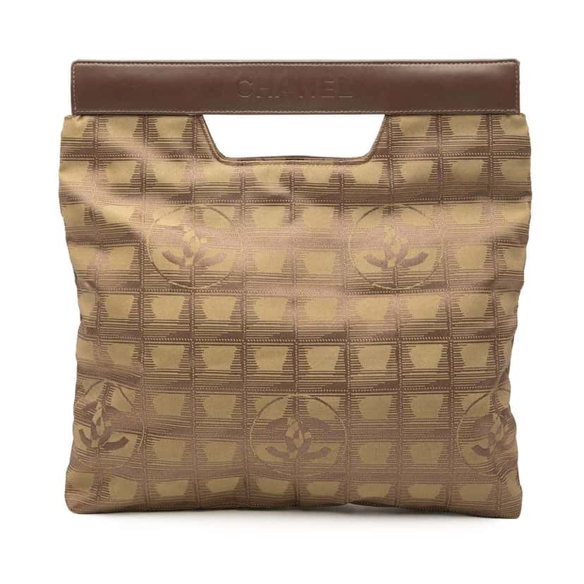 Chanel New Travel Line Nylon Handbag Brown Good condition - Front View