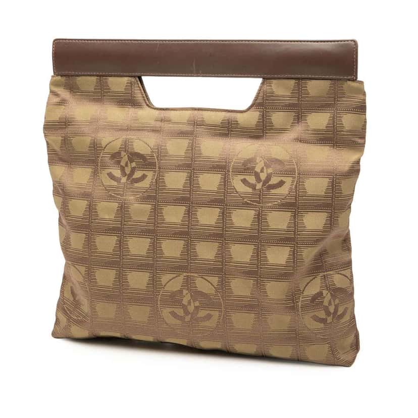 Chanel New Travel Line Nylon Handbag Brown Good condition - Back View
