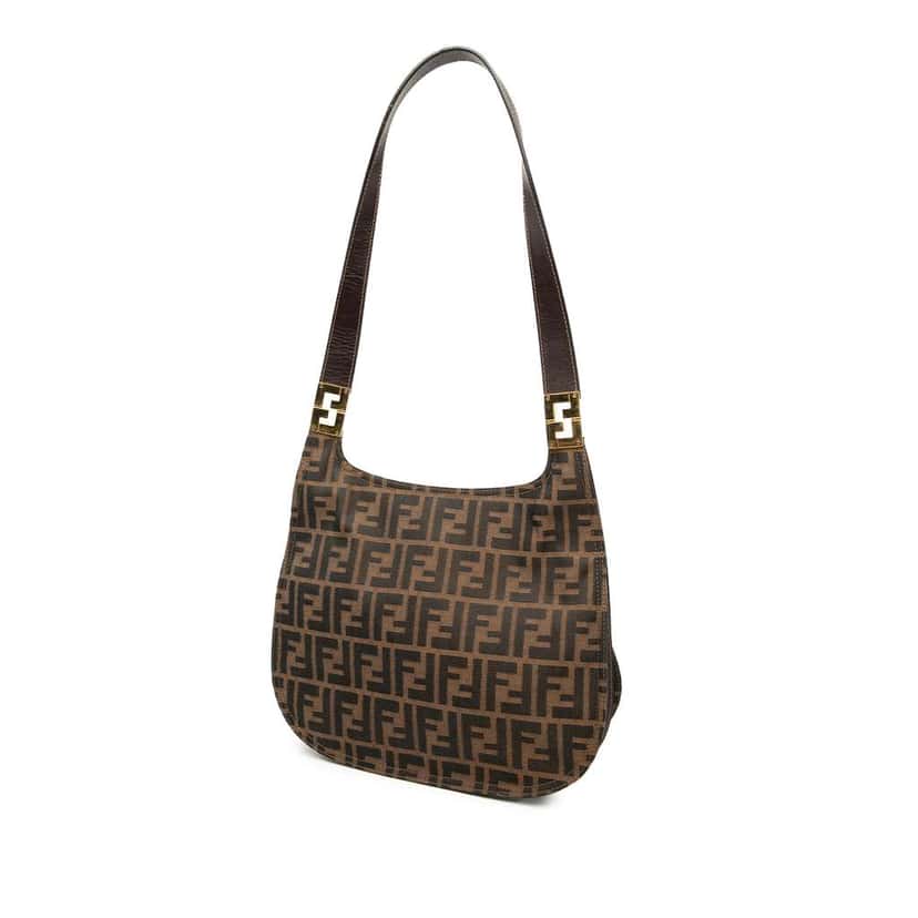 Fendi Zucca Canvas Hobo Brown Canvas Good condition - Back View