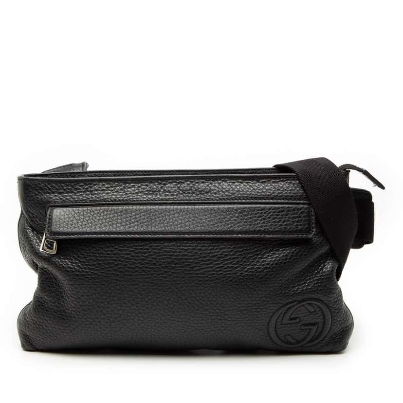 Gucci Leather Soho Zip Sling Bag Black Leather Good condition - Front View
