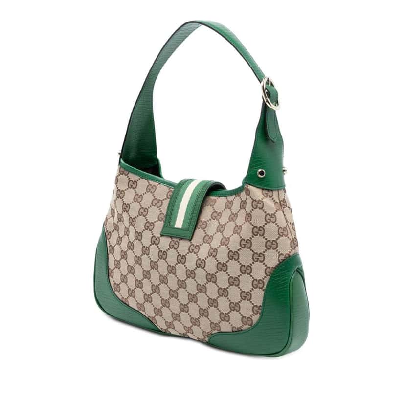 Gucci GG Canvas Web Junco Shoulder Bag Brown Canvas Good condition - Back View