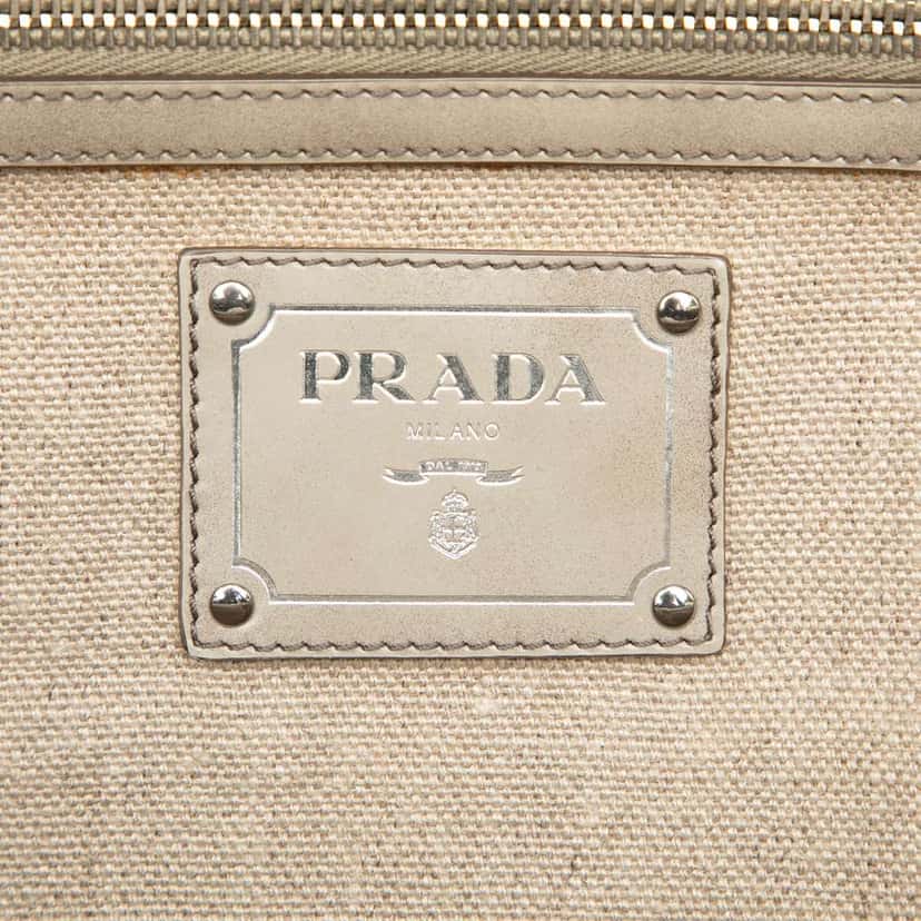 Prada Canvas Canapa Mistolino Frame Satchel White Canvas Very good condition - Box View