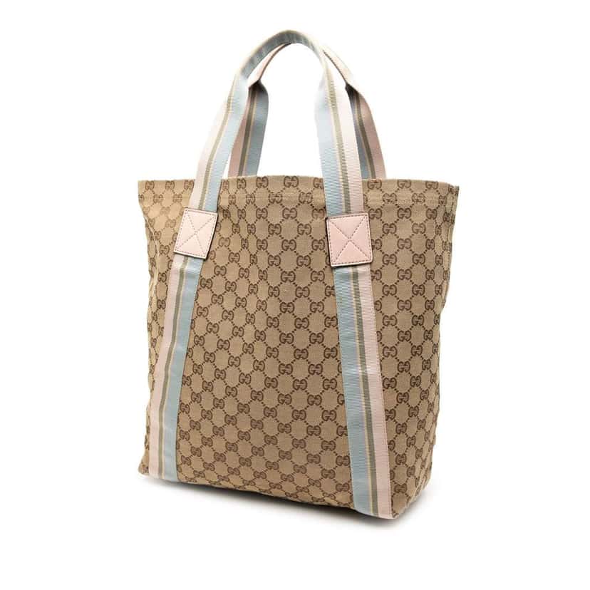 Gucci GG Canvas Web Tote Brown Canvas Very good condition - Back View