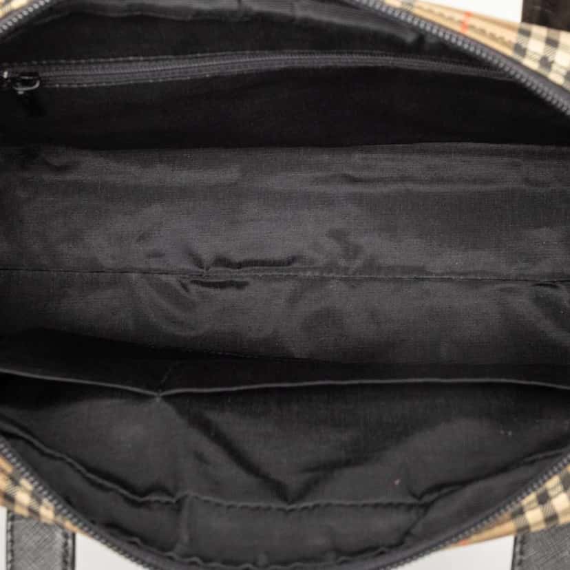 Burberry Haymarket Check Canvas Shoulder Bag Brown Canvas Good condition - Model View