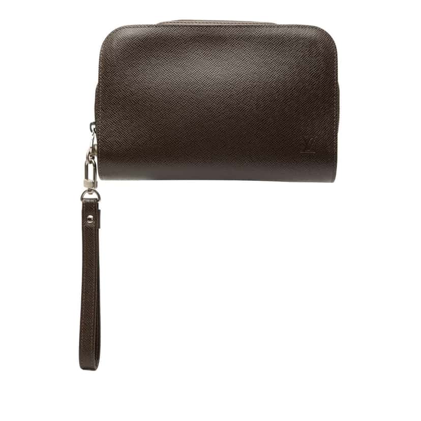 Louis Vuitton Taiga Pochette Baikal Brown Leather Good condition - Front View