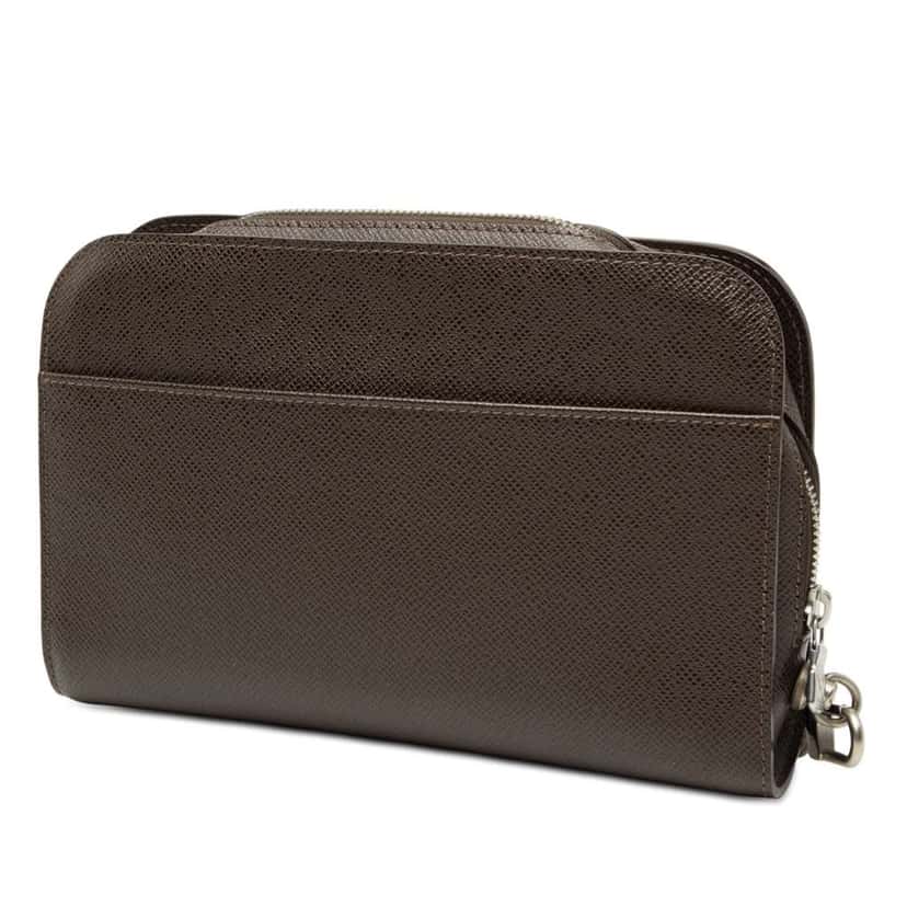 Louis Vuitton Taiga Pochette Baikal Brown Leather Good condition - Back View
