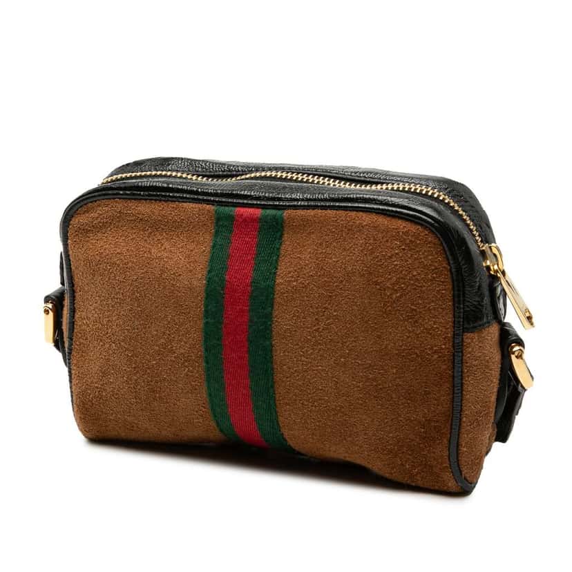 Gucci Mini Suede Ophidia Crossbody Brown Leather Very good condition - Back View