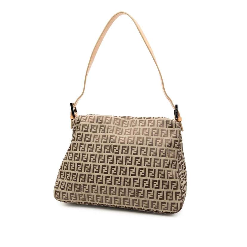 Fendi Zucchino Canvas Mamma Forever Brown Canvas Good condition - Back View