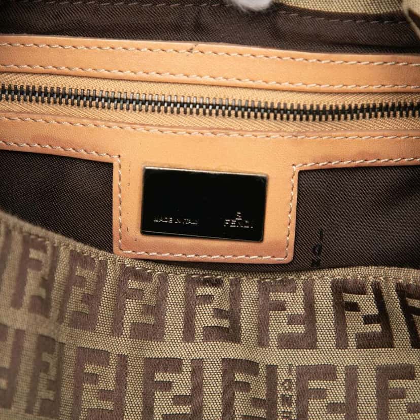 Fendi Zucchino Canvas Mamma Forever Brown Canvas Good condition - Box View