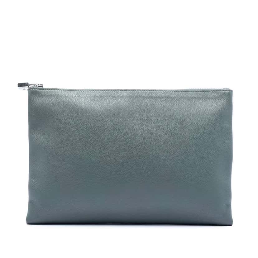 Hermès Evercolor Atout Pouch 26 Grey Leather Very good condition - Front View