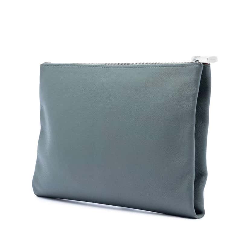 Hermès Evercolor Atout Pouch 26 Grey Leather Very good condition - Back View