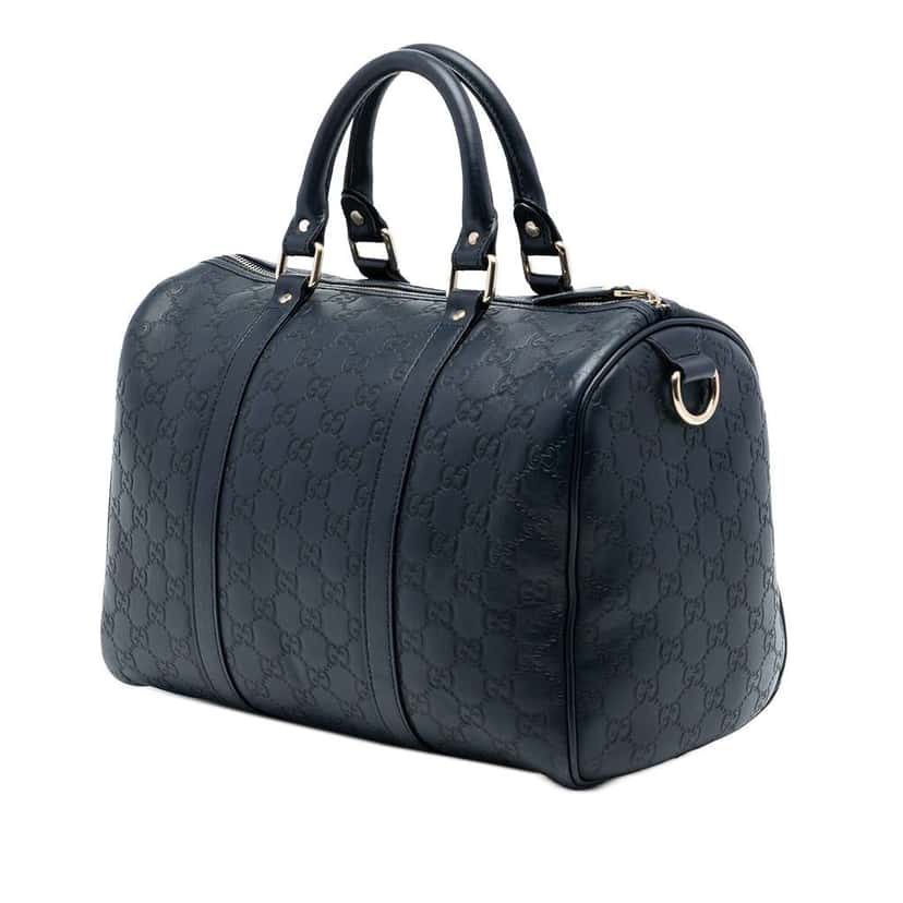 Gucci Medium Guccissima Joy Boston Bag Blue Leather Good condition - Back View