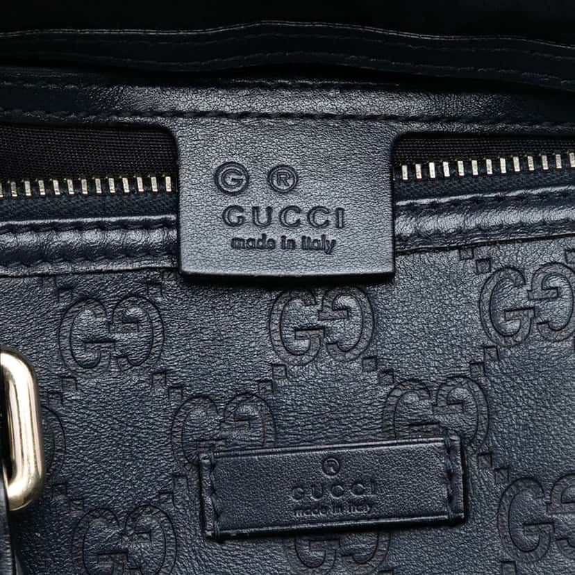 Gucci Medium Guccissima Joy Boston Bag Blue Leather Good condition - Box View