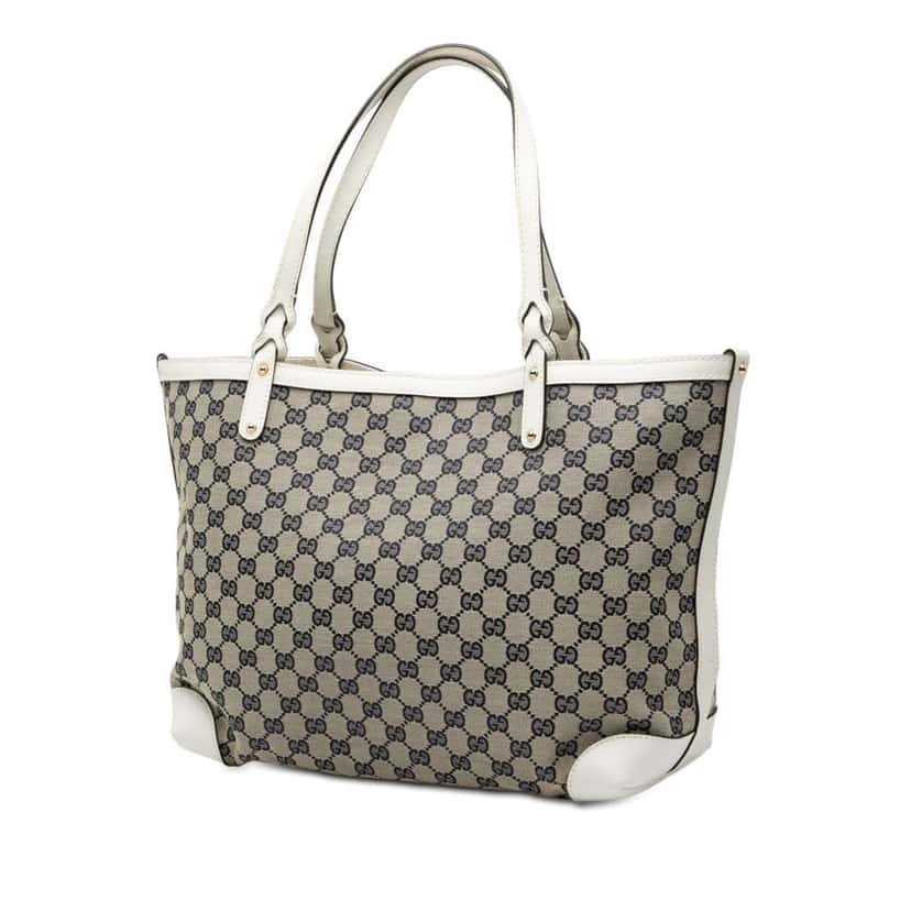 Gucci Medium GG Canvas Craft Tote Brown Canvas Good condition - Back View