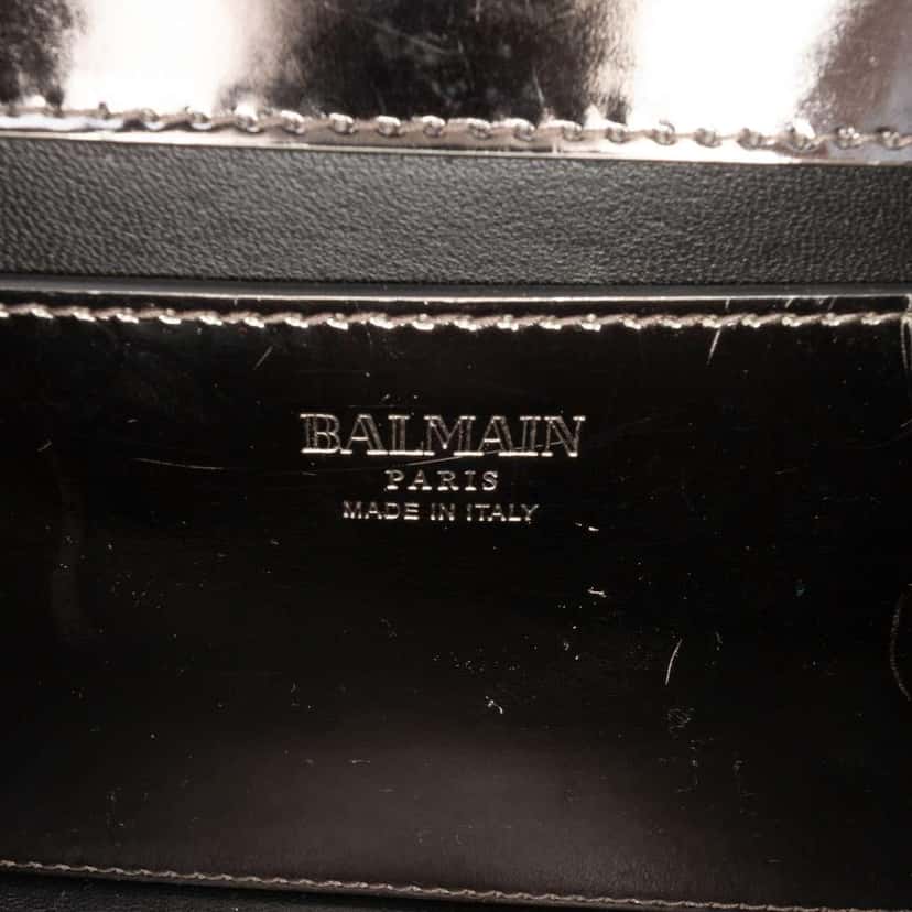 Balmain Patent Mariniere Flap Silver Leather Good condition - Box View