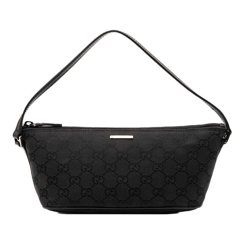 Gucci GG Canvas Boat Black Canvas Very good condition - Front View