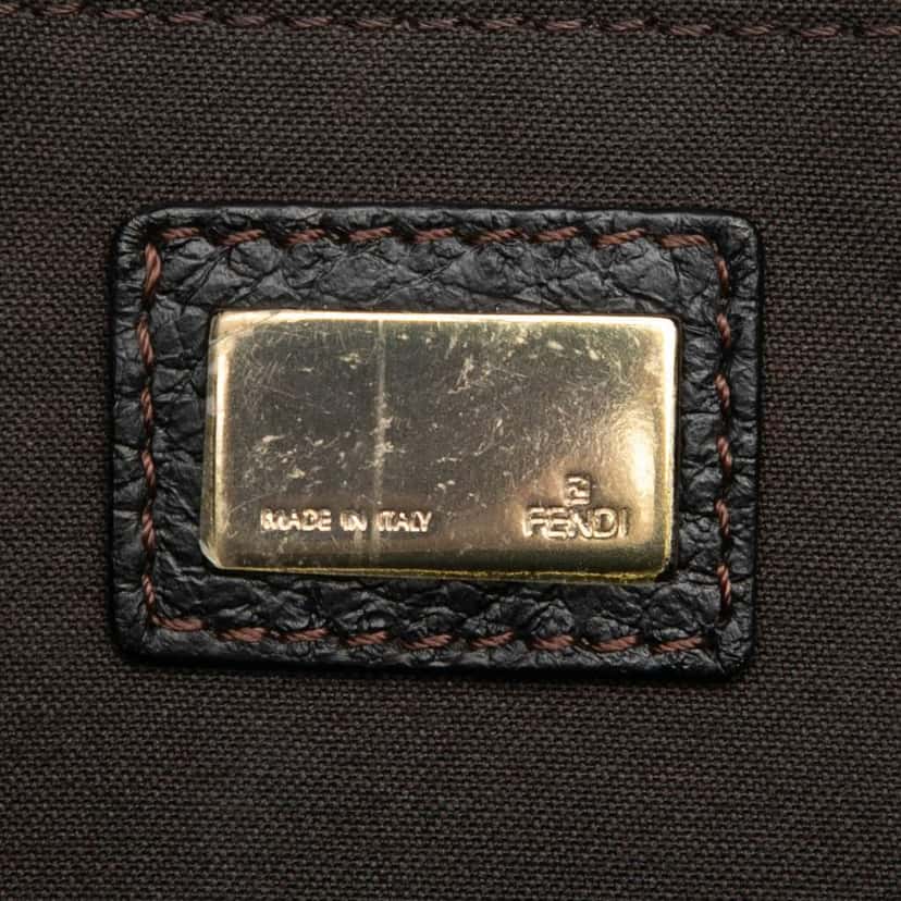 Fendi Zucchino Canvas F Charm Crossbody Brown Canvas Very good condition - Box View