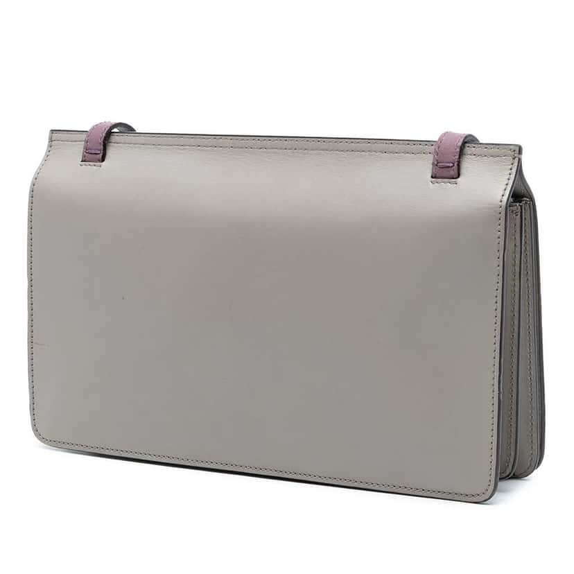 Gucci Leather Lady Bamboo Shoulder Bag Grey Leather Very good condition - Back View